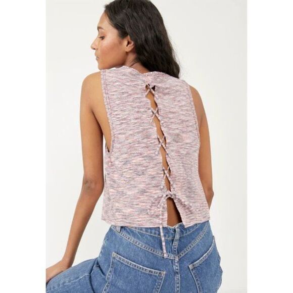 Free People FP Best of Us Knit Tank Top Marled Knit Onyx Blossom Combo S NWT - Picture 9 of 12